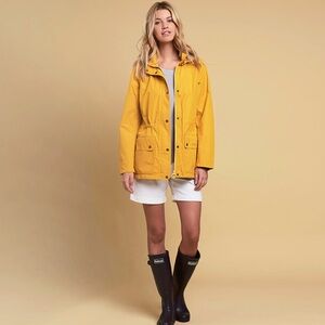 SOLD Barbour Yellow Top Raincoat with Removable Hood